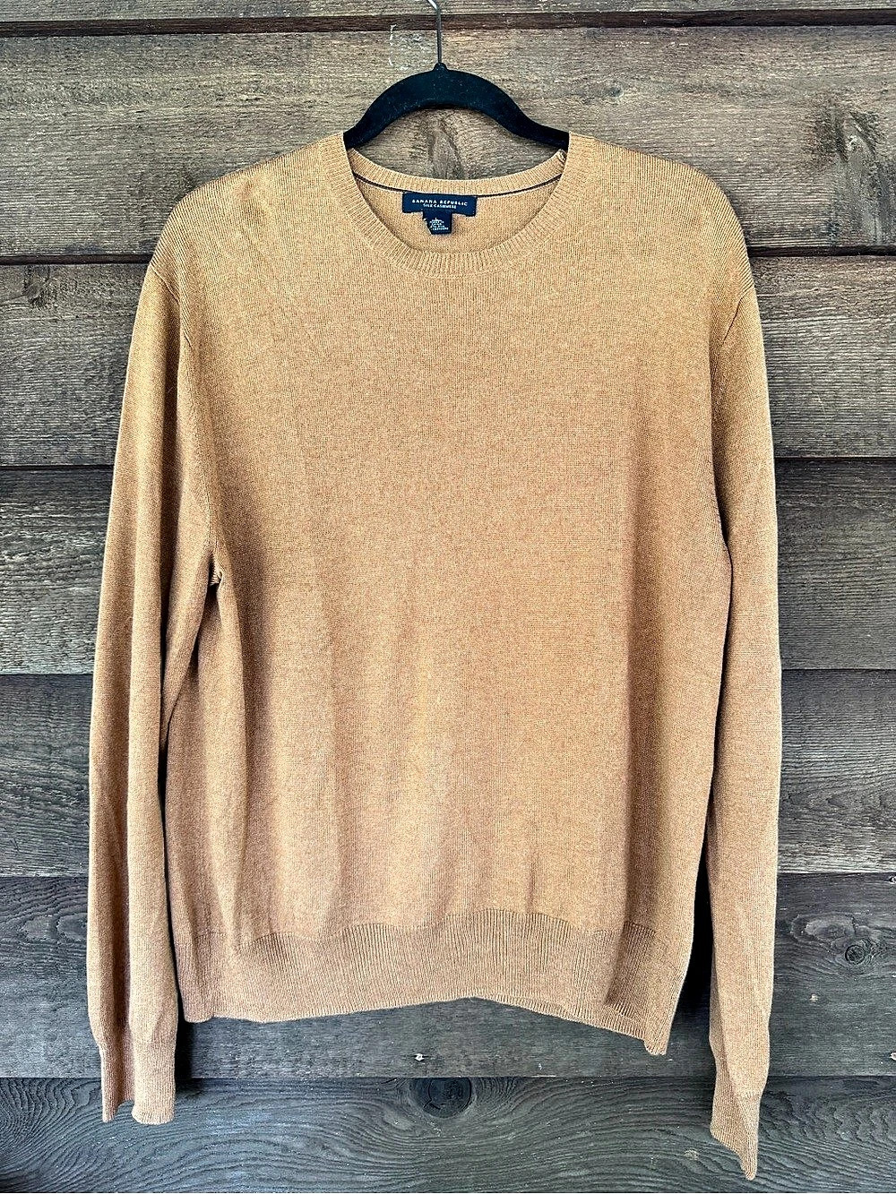 Vtg Banana Republic Brown Silk Cashmere  Sweater Quiet Luxury Minimalist Size L